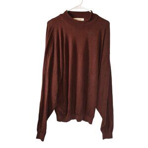 Pronto-Uomo Men’s 2XLT Burgundy Mock Neck Long Sleeve Pullover Sweater